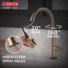 imageDelta Faucet Emmeline Touchless Kitchen Faucet with Touch Technology Black Kitchen Sink Faucet with Pull Down Sprayer Matte Black 9182TLBLDSTLumicoat Champagne Bronze