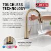 imageDelta Faucet Emmeline Touchless Kitchen Faucet with Touch Technology Black Kitchen Sink Faucet with Pull Down Sprayer Matte Black 9182TLBLDSTLumicoat Champagne Bronze