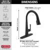 imageDelta Faucet Emmeline Touchless Kitchen Faucet with Touch Technology Black Kitchen Sink Faucet with Pull Down Sprayer Matte Black 9182TLBLDSTMatte Black