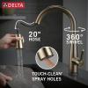 imageTouch2O Technology Kitchen Faucet with Touchless TechnologyChampagne Bronze