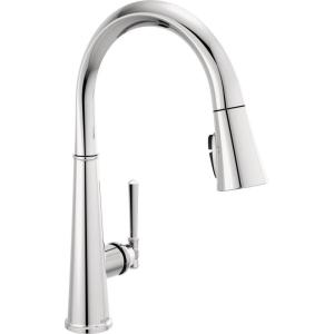 imageDelta Faucet Emmeline Touchless Kitchen Faucet with Touch Technology Black Kitchen Sink Faucet with Pull Down Sprayer Matte Black 9182TLBLDSTLumicoat Chrome
