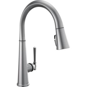 imageDelta Faucet Emmeline Touchless Kitchen Faucet with Touch Technology Black Kitchen Sink Faucet with Pull Down Sprayer Matte Black 9182TLBLDSTLumicoat Arctic Stainless