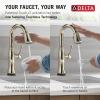 imageDelta Faucet Cassidy Touchless Bar Faucet with Touch Technology Gold Pull Down Prep Sink Faucet Lumicoat Champagne Bronze 9997TLCZPRDSTLumicoat Polished Nickel