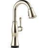 imageDelta Faucet Cassidy Touchless Bar Faucet with Touch Technology Gold Pull Down Prep Sink Faucet Lumicoat Champagne Bronze 9997TLCZPRDSTLumicoat Polished Nickel