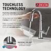 imageDelta Faucet Emmeline Touchless Bar Faucet with Touch Technology Black Pull Down Prep Sink Faucet Matte Black 9982TLBLDSTLumicoat Chrome