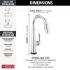 imageDelta Faucet Emmeline Touchless Bar Faucet with Touch Technology Black Pull Down Prep Sink Faucet Matte Black 9982TLBLDSTLumicoat Chrome