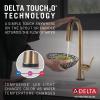 imageDelta Faucet Monrovia Touchless Bar Faucet with Touch Technology Black Pull Down Prep Sink Faucet Matte Black 9991TLBLDSTLumicoat Champagne Bronze