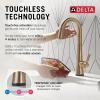 imageDelta Faucet Monrovia Touchless Bar Faucet with Touch Technology Black Pull Down Prep Sink Faucet Matte Black 9991TLBLDSTLumicoat Champagne Bronze
