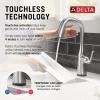 imageDelta Faucet Stryke Touchless Bar Faucet with Touch Technology Brushed Nickel Pull Down Prep Sink Faucet Lumicoat Arctic Stainless 9976TLARPRDSTLumicoat Arctic Stainless