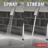 imageDelta Faucet Stryke Touchless Bar Faucet with Touch Technology Brushed Nickel Pull Down Prep Sink Faucet Lumicoat Arctic Stainless 9976TLARPRDSTLumicoat Chrome