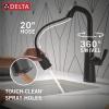 imageDelta Faucet Stryke Touchless Bar Faucet with Touch Technology Brushed Nickel Pull Down Prep Sink Faucet Lumicoat Arctic Stainless 9976TLARPRDSTMatte Black