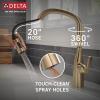 imageDelta Faucet Stryke Touchless Kitchen Faucet with Touch Technology Brushed Nickel Kitchen Sink Faucet with Pull Down Sprayer Lumicoat Arctic Stainless 9176TLARPRDSTLumicoat Champagne Bronze