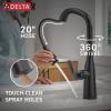 imageDelta Faucet Stryke Touchless Kitchen Faucet with Touch Technology Brushed Nickel Kitchen Sink Faucet with Pull Down Sprayer Lumicoat Arctic Stainless 9176TLARPRDSTMatte Black
