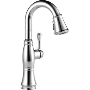 imageDelta Faucet Cassidy Touchless Bar Faucet with Touch Technology Gold Pull Down Prep Sink Faucet Lumicoat Champagne Bronze 9997TLCZPRDSTLumicoat Arctic Stainless