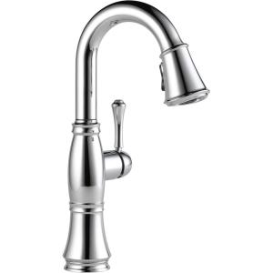 imageDelta Faucet Cassidy Touchless Bar Faucet with Touch Technology Gold Pull Down Prep Sink Faucet Lumicoat Champagne Bronze 9997TLCZPRDSTLumicoat Chrome