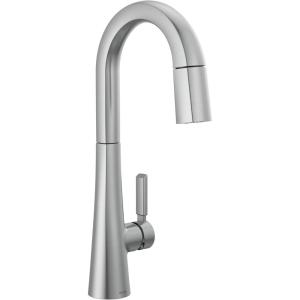 imageDelta Faucet Monrovia Touchless Bar Faucet with Touch Technology Black Pull Down Prep Sink Faucet Matte Black 9991TLBLDSTLumicoat Arctic Stainless
