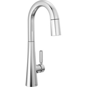 imageDelta Faucet Monrovia Touchless Bar Faucet with Touch Technology Black Pull Down Prep Sink Faucet Matte Black 9991TLBLDSTLumicoat Chrome