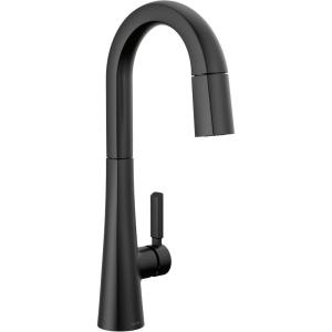 imageDelta Faucet Monrovia Touchless Bar Faucet with Touch Technology Black Pull Down Prep Sink Faucet Matte Black 9991TLBLDSTMatte Black