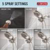 imageDelta Faucet 5Setting HydroRain 2in1 Dual Shower Head with ProClean Spray Gold Round Shower Head with Hose Hand Held Shower Head Champagne Bronze 75419CZSpotshield Brushed Nickel