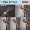 imageDelta Faucet 5Setting HydroRain 2in1 Dual Shower Head with ProClean Spray Gold Round Shower Head with Hose Hand Held Shower Head Champagne Bronze 75419CZChampagne Bronze
