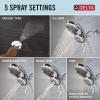 imageDelta Faucet 5Setting HydroRain 2in1 Dual Shower Head with ProClean Spray Gold Round Shower Head with Hose Hand Held Shower Head Champagne Bronze 75419CZChrome