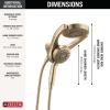 imageDelta Faucet 5Setting HydroRain 2in1 Dual Shower Head with ProClean Spray Gold Round Shower Head with Hose Hand Held Shower Head Champagne Bronze 75419CZChampagne Bronze