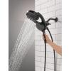 imageDelta Faucet 5Setting HydroRain 2in1 Dual Shower Head with ProClean Spray Gold Round Shower Head with Hose Hand Held Shower Head Champagne Bronze 75419CZMatte Black