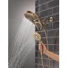 imageDelta Faucet 5Setting HydroRain 2in1 Dual Shower Head with ProClean Spray Gold Round Shower Head with Hose Hand Held Shower Head Champagne Bronze 75419CZChampagne Bronze