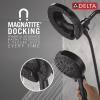 imageDelta Faucet 7Setting In2ition 2in1 Dual Shower Head with ProClean Spray Matte Black Round Shower Head with Hose Hand Held Shower Head 175 GPM Matte Black 58651BL