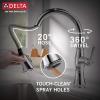 imageDelta Faucet Cassidy Touchless Kitchen Faucet with Touch Technology Brushed Nickel Kitchen Sink Faucet with Pull Down Sprayer Lumicoat Arctic Stainless 9197TLARPRDSTLumicoat Chrome