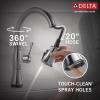 imageDelta Faucet Cassidy Touchless Kitchen Faucet with Touch Technology Brushed Nickel Kitchen Sink Faucet with Pull Down Sprayer Lumicoat Arctic Stainless 9197TLARPRDSTLumicoat Arctic Stainless