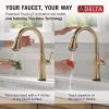 imageDelta Faucet Cassidy Touchless Kitchen Faucet with Touch Technology Brushed Nickel Kitchen Sink Faucet with Pull Down Sprayer Lumicoat Arctic Stainless 9197TLARPRDSTLumicoat Champagne Bronze