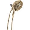 imageDelta Faucet 6Setting In2ition 2in1 Dual Shower Head with ProClean Spray Matte Black Round Shower Head with Hose Hand Held Shower Head Matte Black 75655BLChampagne Bronze