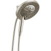 imageDelta Faucet 7Setting In2ition 2in1 Dual Shower Head with ProClean Spray Brushed Nickel Round Shower Head with Hose Hand Held Shower Head 175 GPM Lumicoat Stainless 58651SSPR