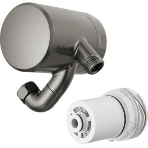 imageDelta Faucet 5Setting H2Okinetic Shower Head Black Stainless with Clarifi Premium Shower Filter Attachment with FilterBlack Stainless