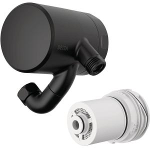 imageDelta Faucet 5Setting H2Okinetic Shower Head Black Stainless with Clarifi Premium Shower Filter Attachment with FilterMatte Black