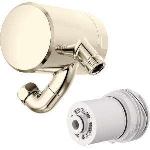 imageDelta Faucet 5Setting H2Okinetic Shower Head Black Stainless with Clarifi Premium Shower Filter Attachment with FilterPolished Nickel