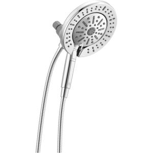 imageDelta Faucet 6Setting In2ition 2in1 Dual Shower Head with ProClean Spray Matte Black Round Shower Head with Hose Hand Held Shower Head Matte Black 75655BLChrome