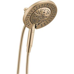 imageDelta Faucet 7Setting In2ition 2in1 Dual Shower Head with ProClean Spray Gold Round Shower Head with Hose Hand Held Shower Head 175 GPM Lumicoat Champagne Bronze 58651CZPR