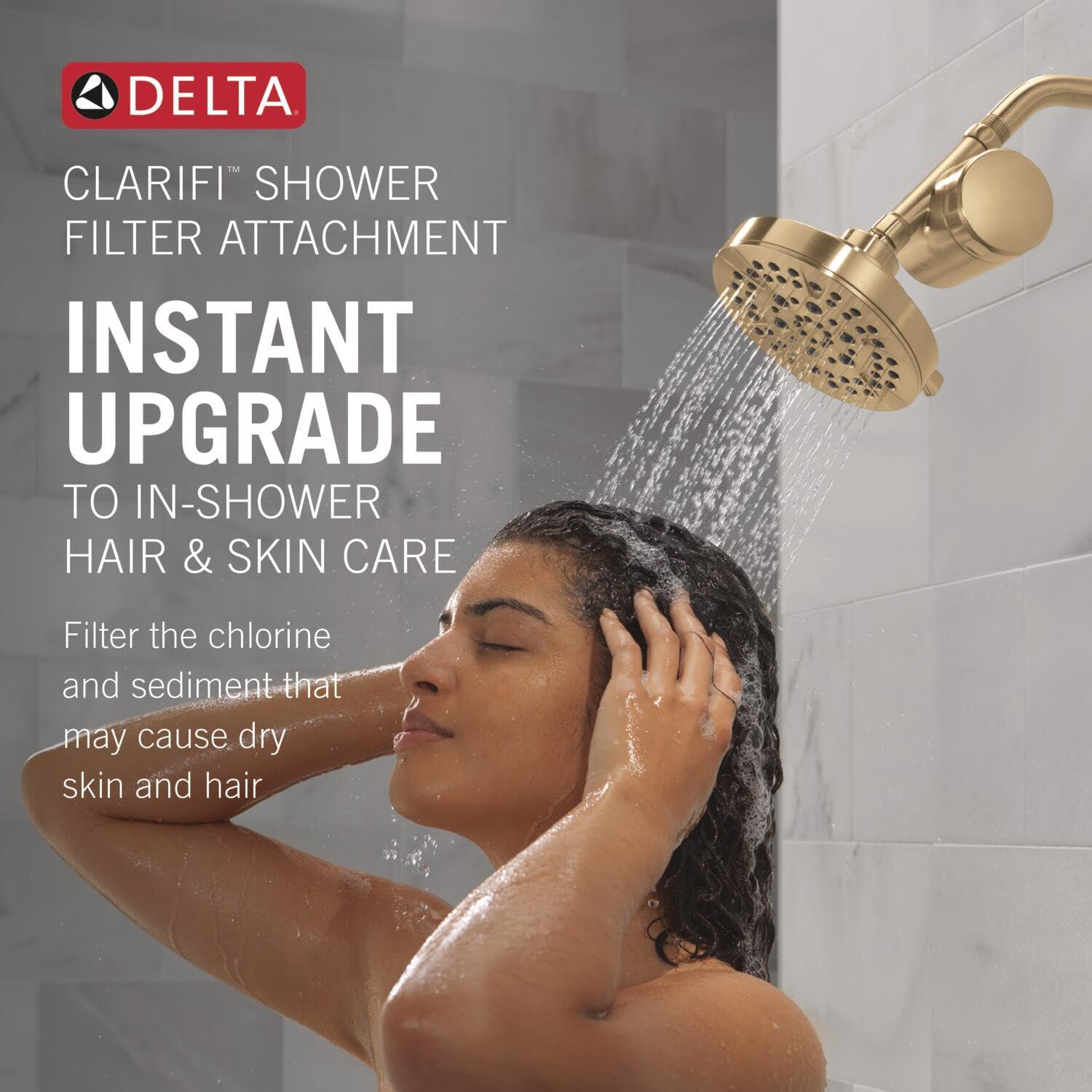 imageDelta Faucet Clarifi Standard Shower Filter Attachment Chrome with Additional Filter CartridgeChampagne Bronze
