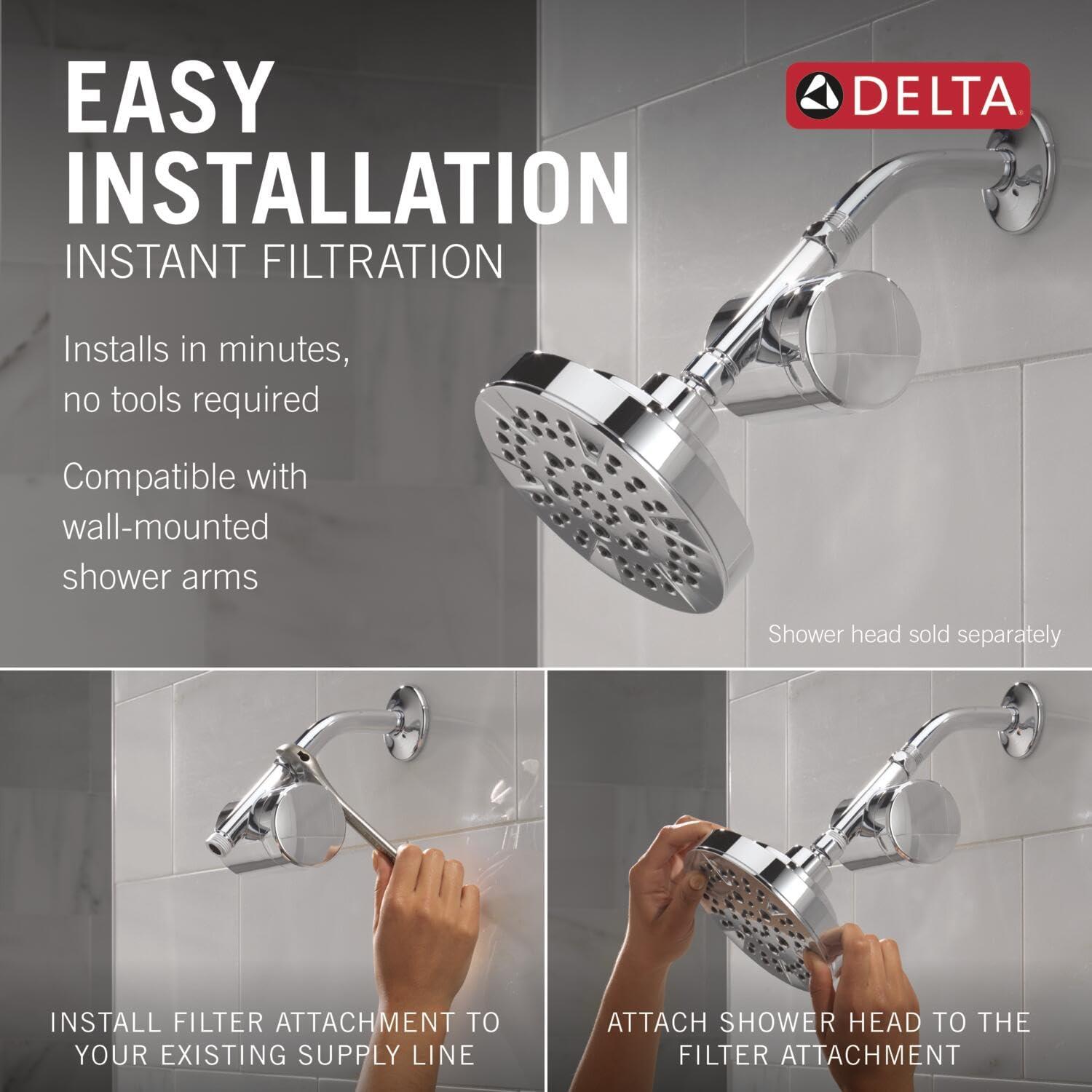 imageDelta Faucet Clarifi Standard Shower Filter Attachment Chrome with Additional Filter CartridgeChrome