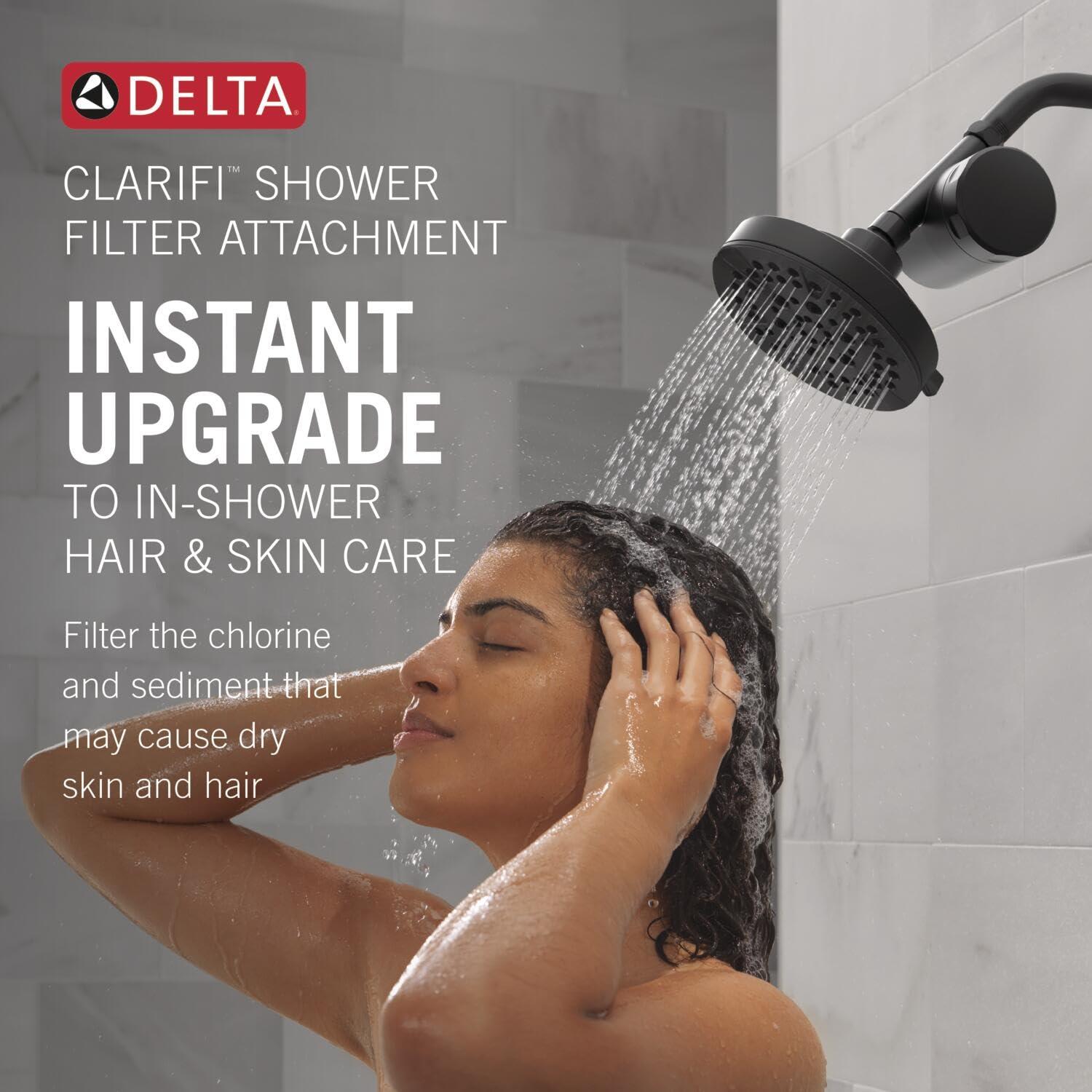 imageDelta Faucet Clarifi Standard Shower Filter Attachment Chrome with Additional Filter CartridgeMatte Black