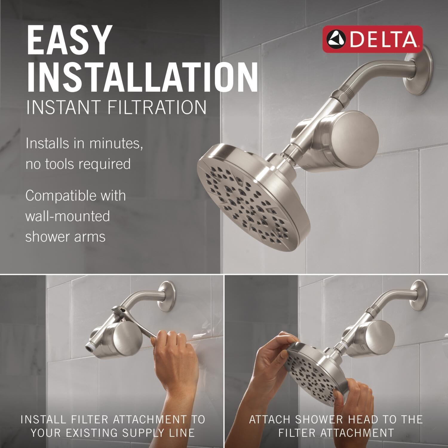 imageDelta Faucet Clarifi Standard Shower Filter Attachment Chrome with Additional Filter CartridgeStainless
