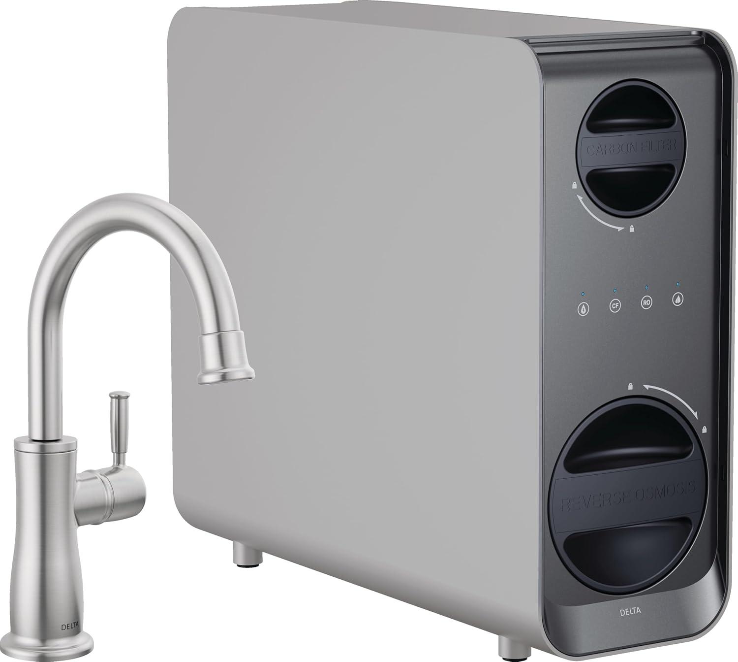 imageDelta Faucet Clarifi Under Sink Reverse Osmosis Water Filter System with Arctic Stainless Traditional Beverage Dispenser FaucetArctic Stainless