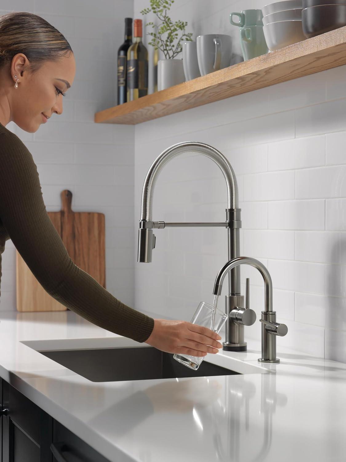 imageDelta Faucet Clarifi Under Sink Reverse Osmosis Water Filter System with Arctic Stainless Traditional Beverage Dispenser FaucetBlack Stainless