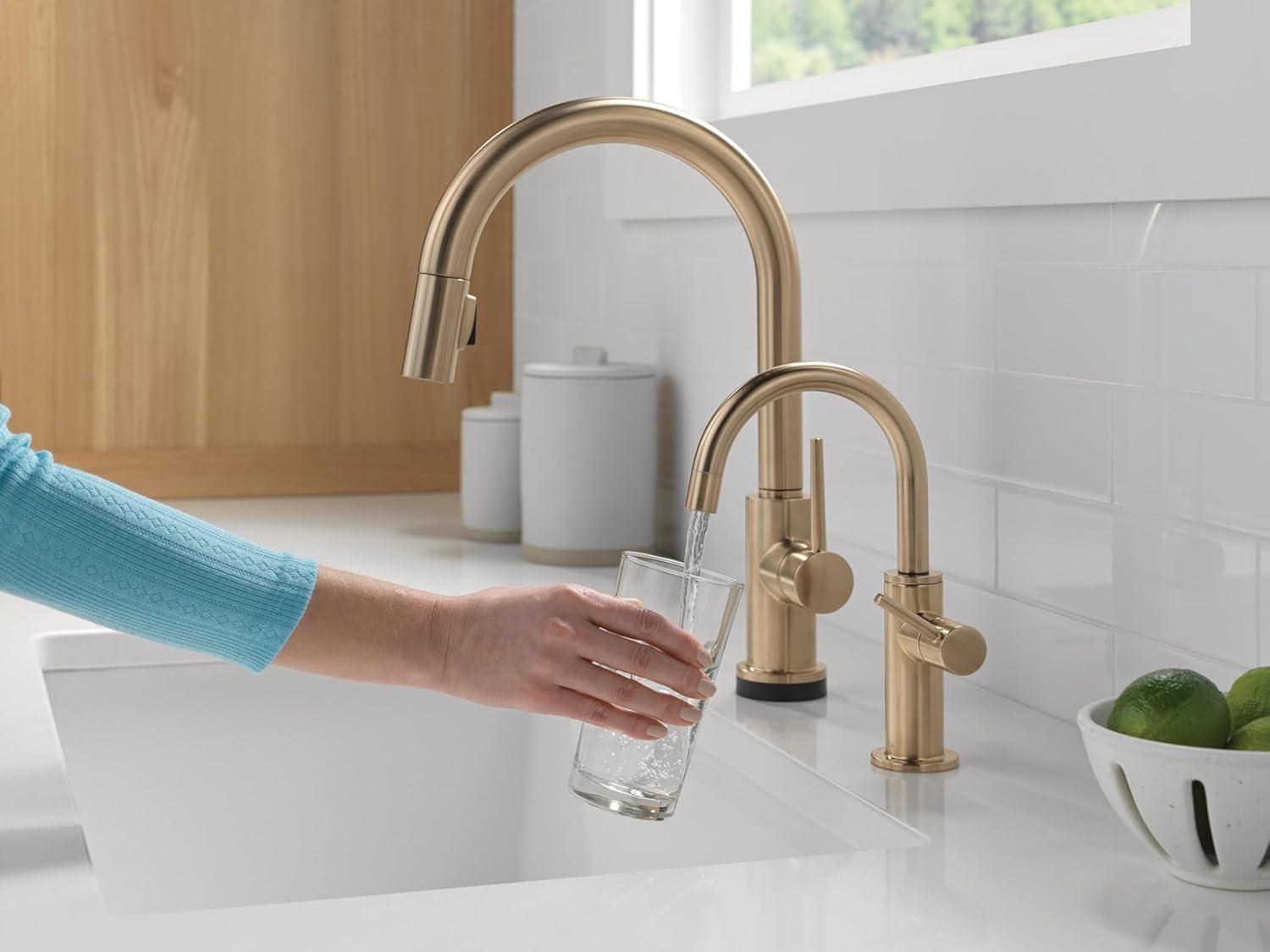 imageDelta Faucet Clarifi Under Sink Reverse Osmosis Water Filter System with Arctic Stainless Traditional Beverage Dispenser FaucetChampagne Bronze