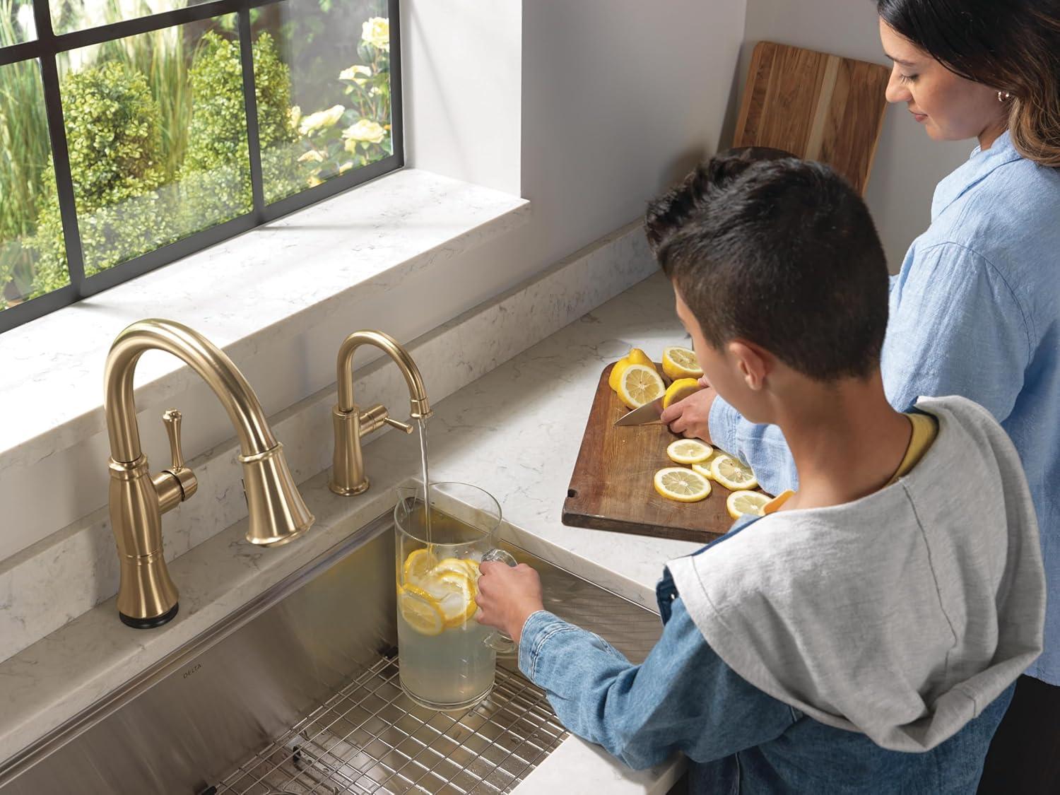 imageDelta Faucet Clarifi Under Sink Reverse Osmosis Water Filter System with Arctic Stainless Traditional Beverage Dispenser FaucetChampagne Bronze