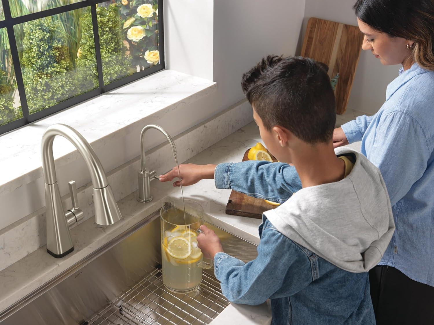 imageDelta Faucet Clarifi Under Sink Reverse Osmosis Water Filter System with Arctic Stainless Traditional Beverage Dispenser FaucetChrome