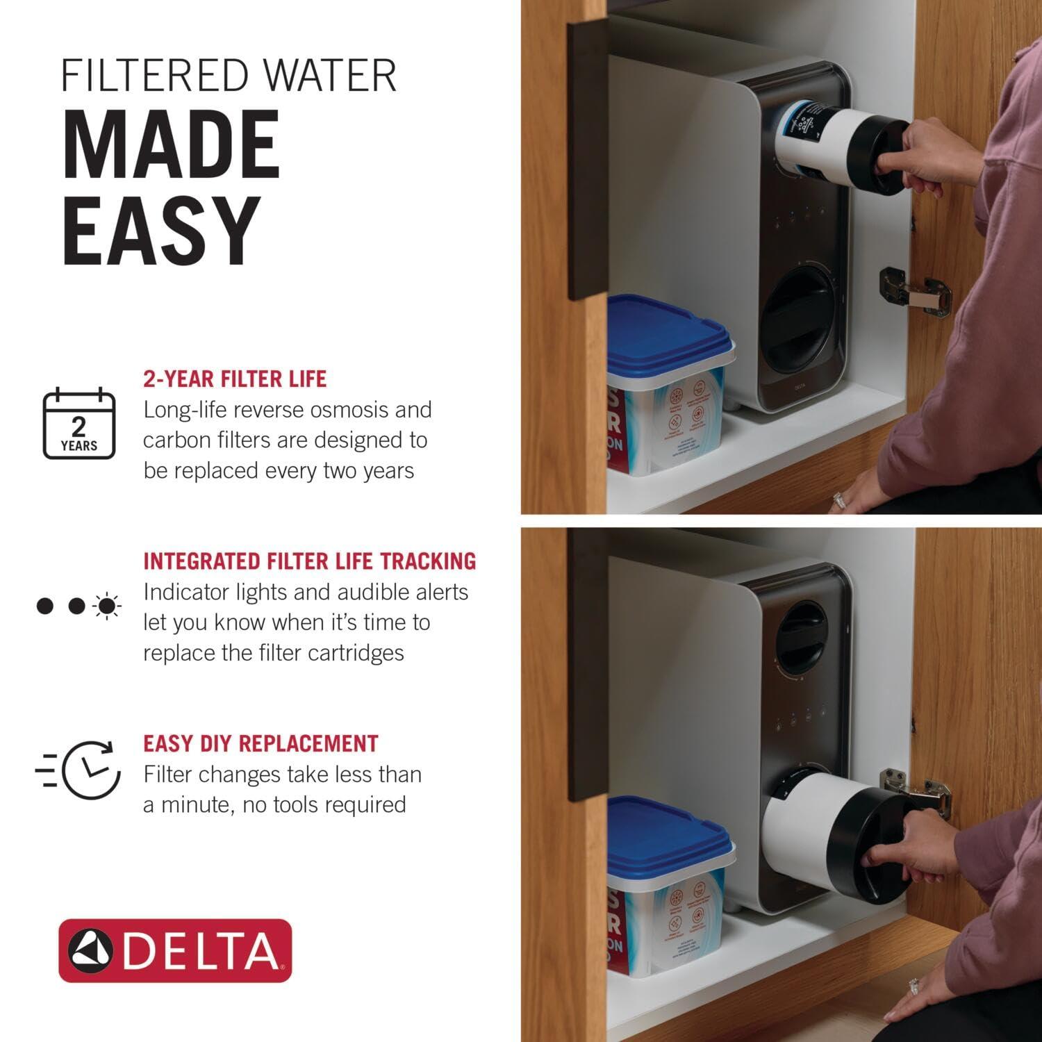 imageDelta Faucet Clarifi Under Sink Reverse Osmosis Water Filter System with Arctic Stainless Traditional Beverage Dispenser FaucetChrome