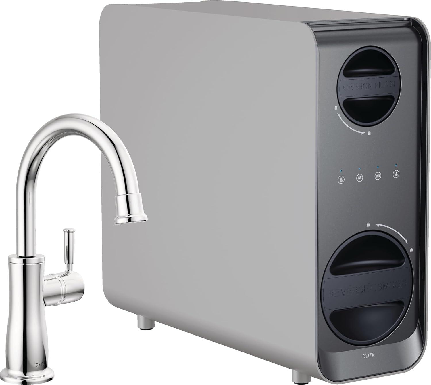 imageDelta Faucet Clarifi Under Sink Reverse Osmosis Water Filter System with Arctic Stainless Traditional Beverage Dispenser FaucetChrome